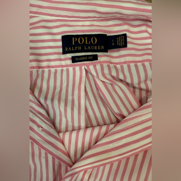 Ralph Lauren Oversized pink striped Button down boyfriend shirt men’s size L - Picture 3 of 9